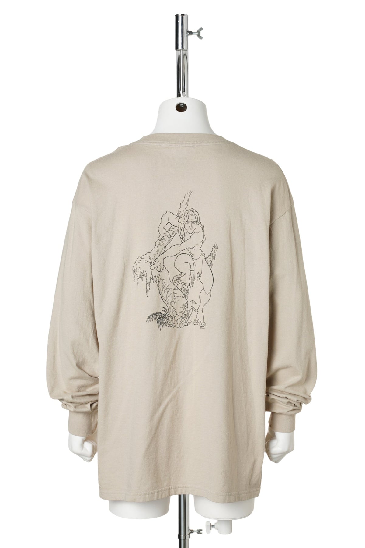 “Tarzan” Line Art Long Sleeve Tee / BEIGE