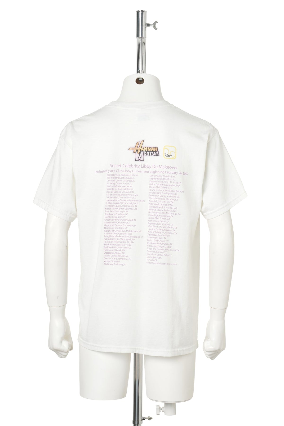Hannah Montana × Club Libby Lu / Secret Celebrity Makeover 2007 T-Shirt / WHITE