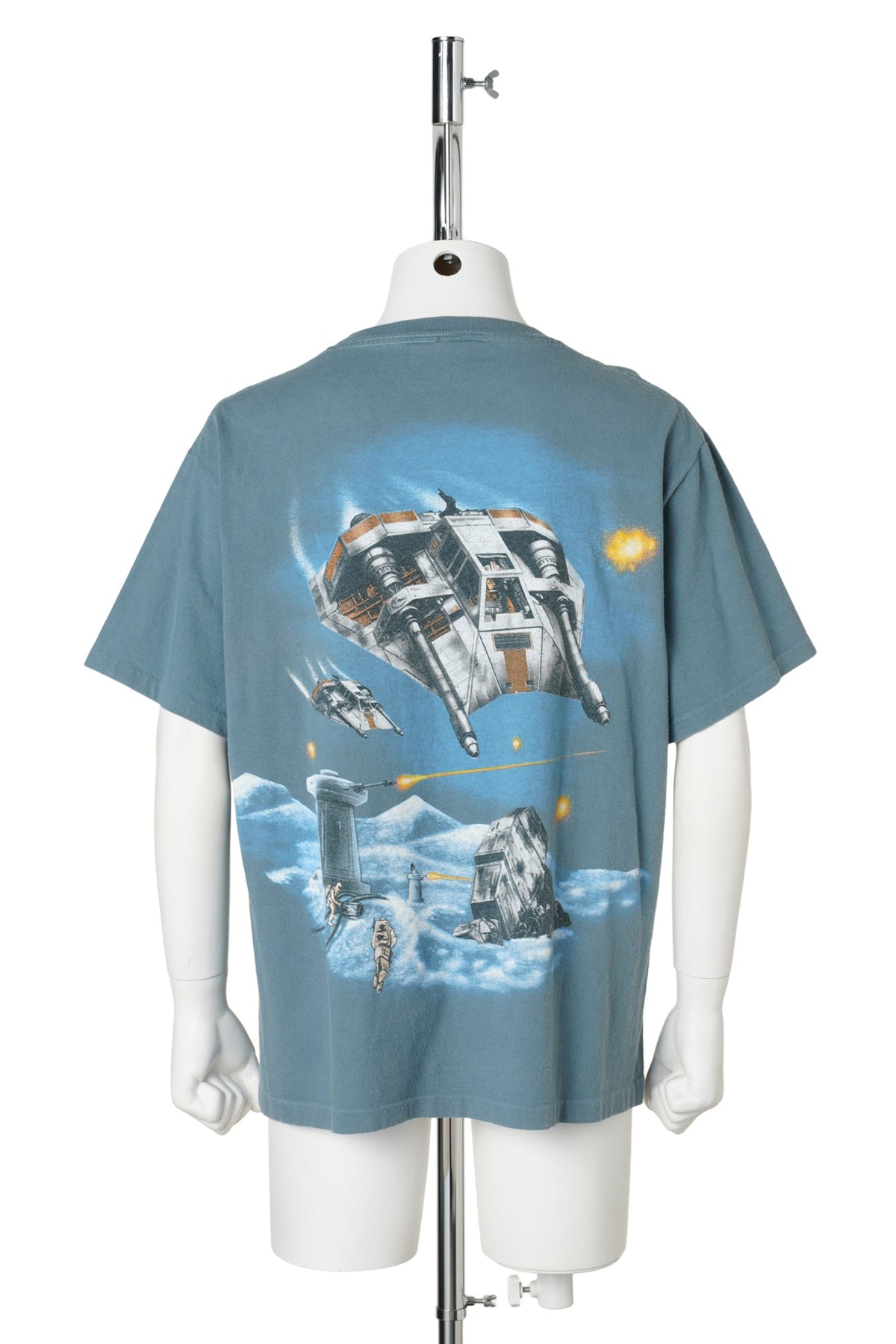 STAR WARS / The Empire Strikes Back “Battle of Hoth” Double-Sided T-Shirt / NAVY