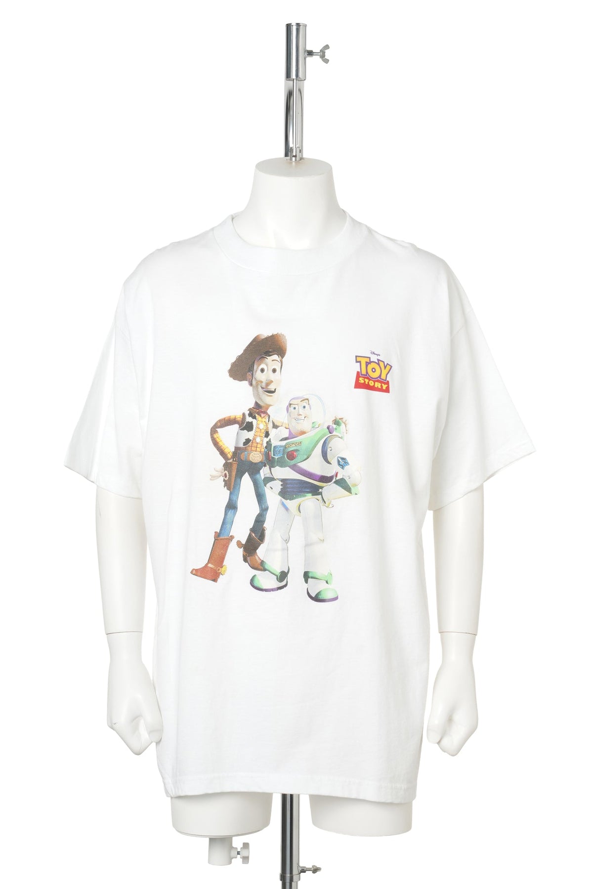 90s TOY STORY / Woody & Buzz Double-Sided Logo Tee / WHITE