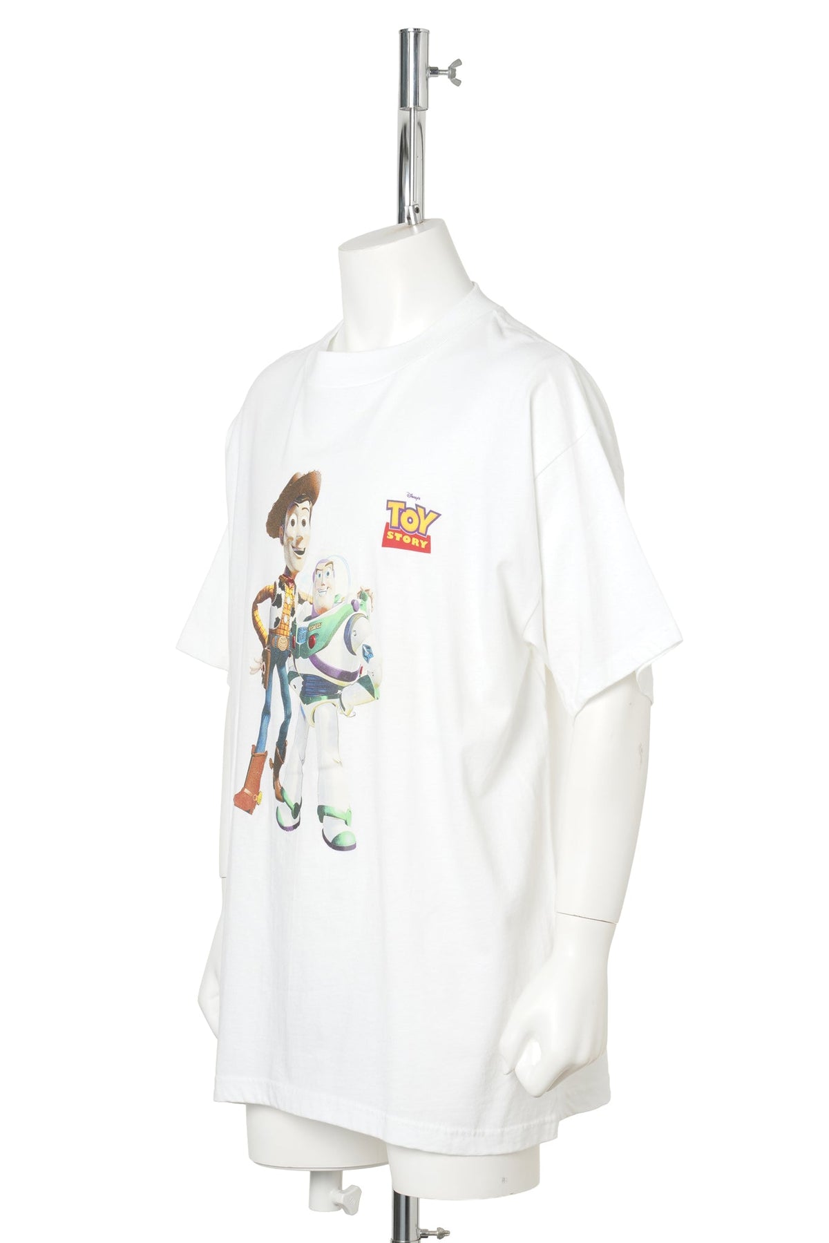 90s TOY STORY / Woody & Buzz Double-Sided Logo Tee / WHITE