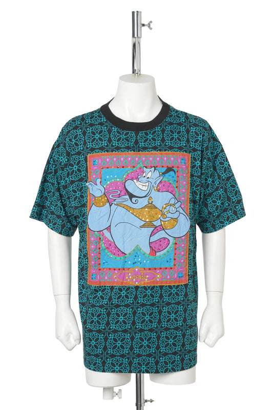 Aladdin “Genie” Allover Print Sequin Tee by Donnkenny / GREEN