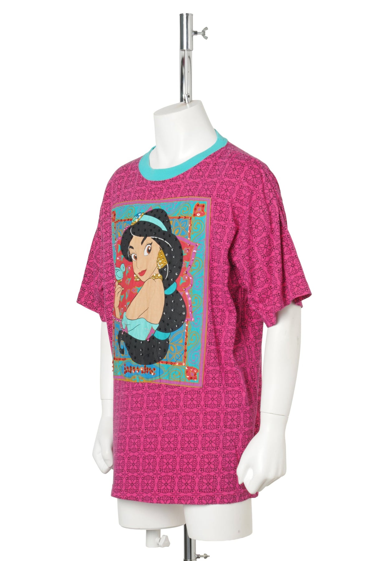 Aladdin “Jasmine” Allover Print Sequin Tee by Donnkenny / RED