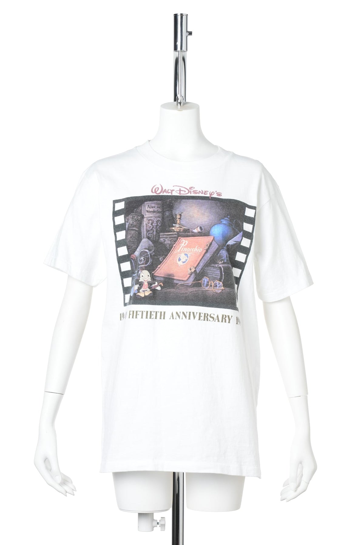 90s Pinocchio 50th Anniversary / Disney Movie Reel T-Shirt / WHITE