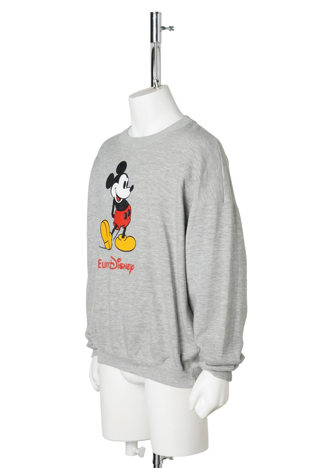 90s Euro Disney / Standing Mickey Gray Sweatshirt / GREY