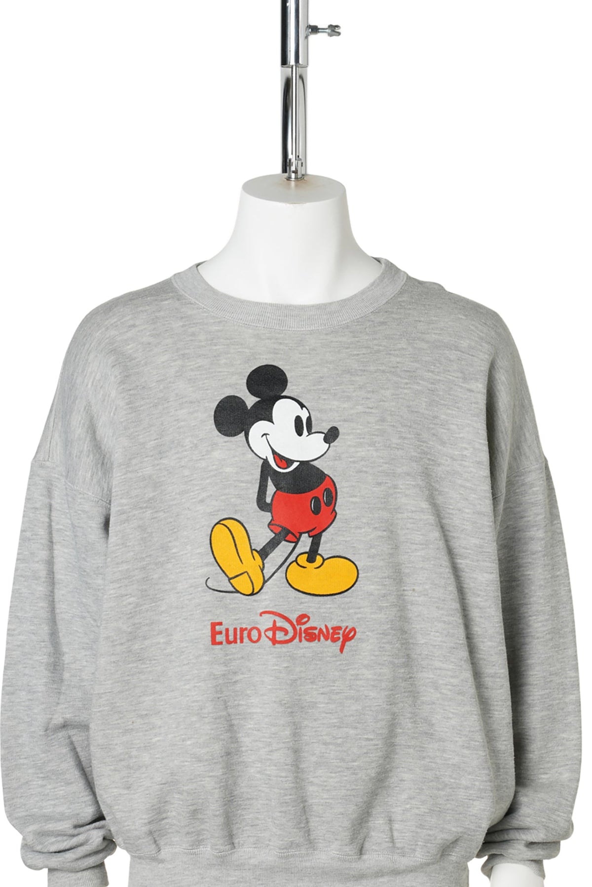 90s Euro Disney / Standing Mickey Gray Sweatshirt / GREY