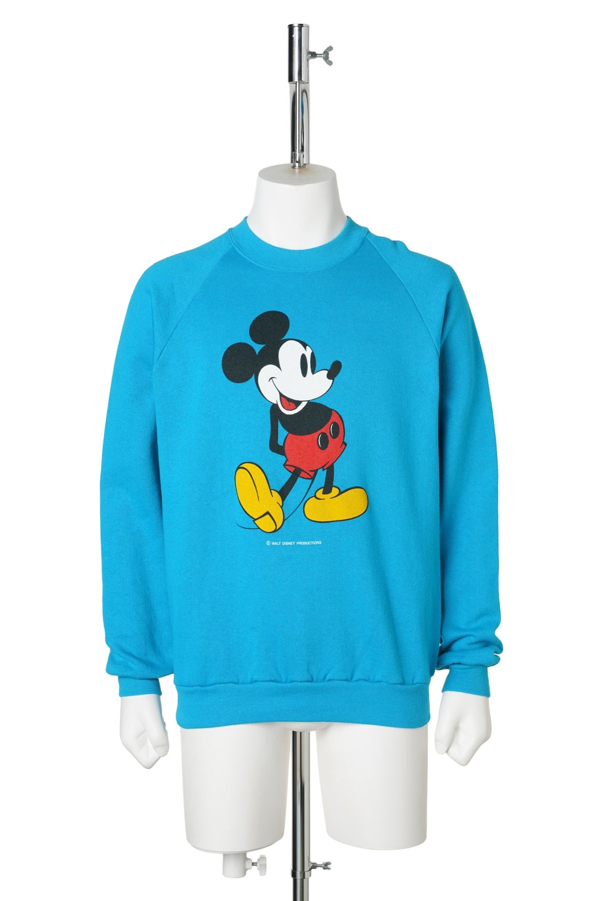 Mickey Mouse / Standing Mickey Aqua Blue Raglan Sweatshirt / JERZEES / BLUE