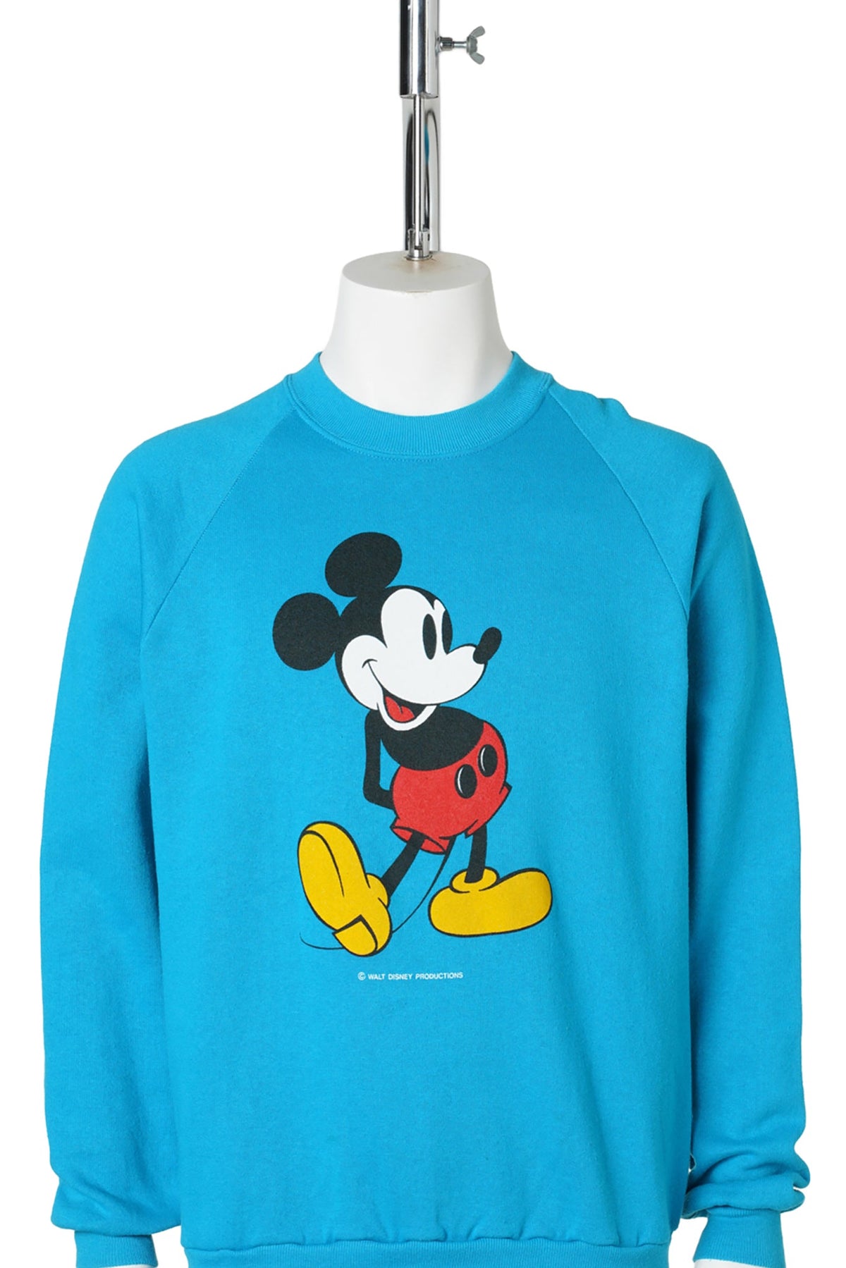 Mickey Mouse / Standing Mickey Aqua Blue Raglan Sweatshirt / JERZEES / BLUE