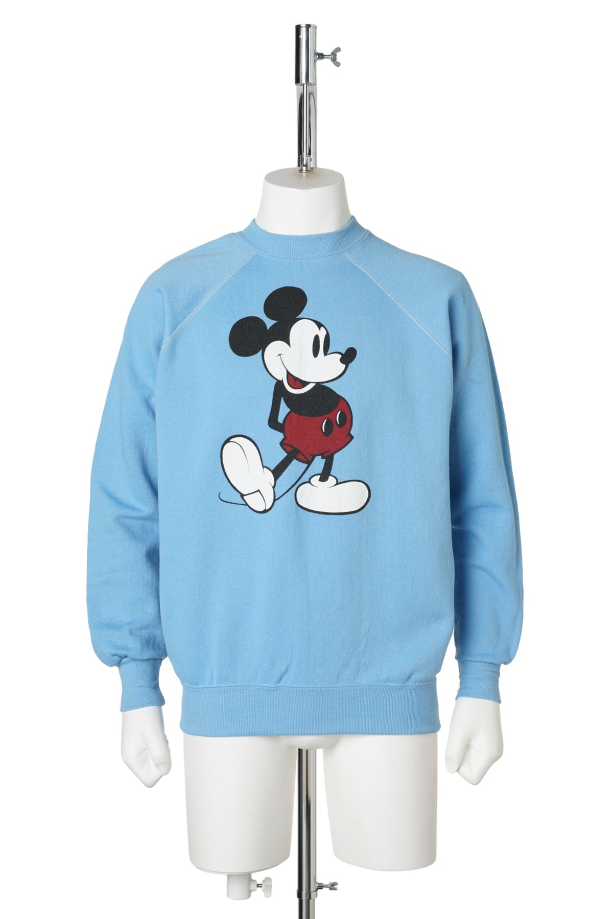 Mickey Mouse / Standing Mickey Blue Raglan Sweatshirt / White Shoes / XL / BLUE