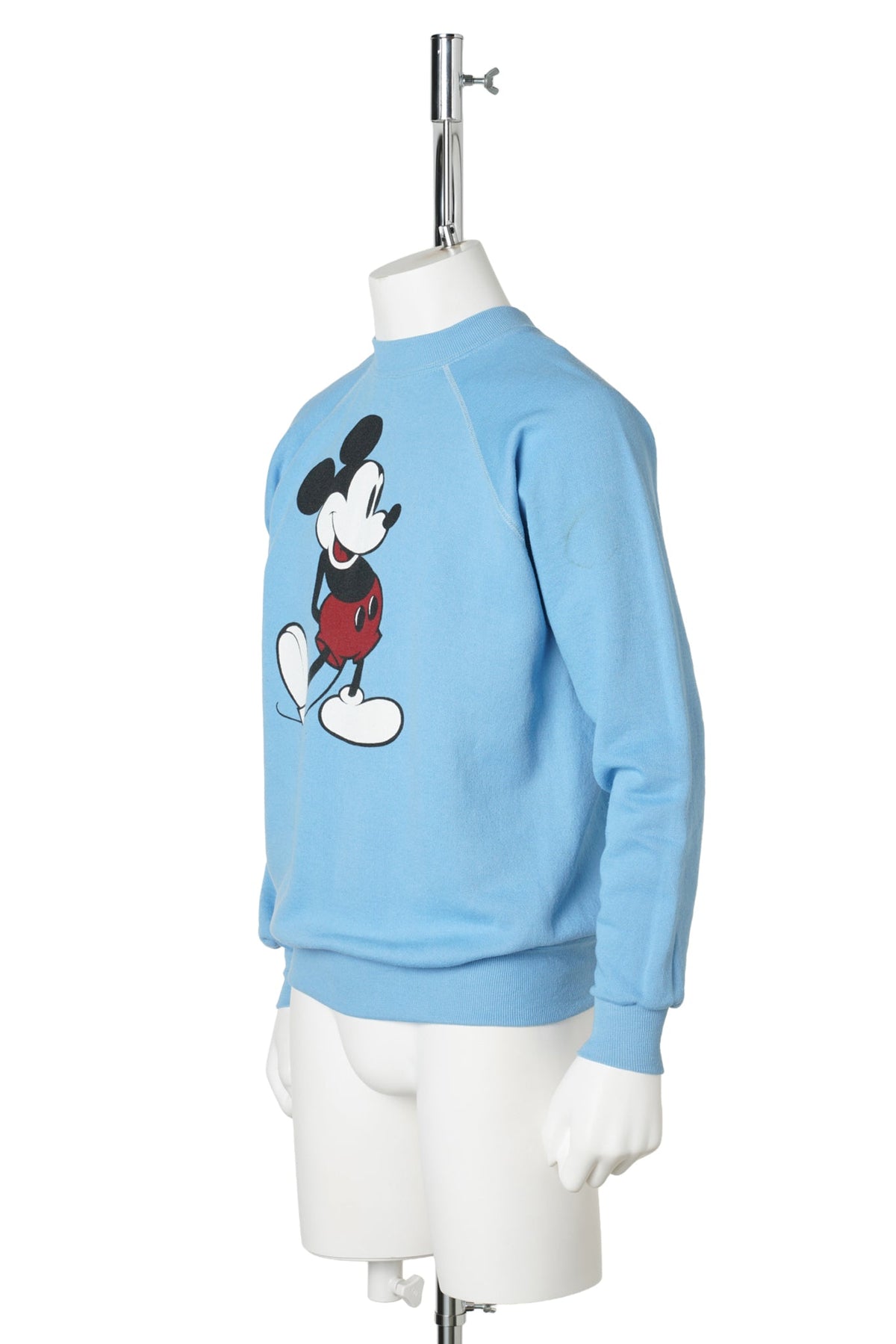 Mickey Mouse / Standing Mickey Blue Raglan Sweatshirt / White Shoes / XL / BLUE