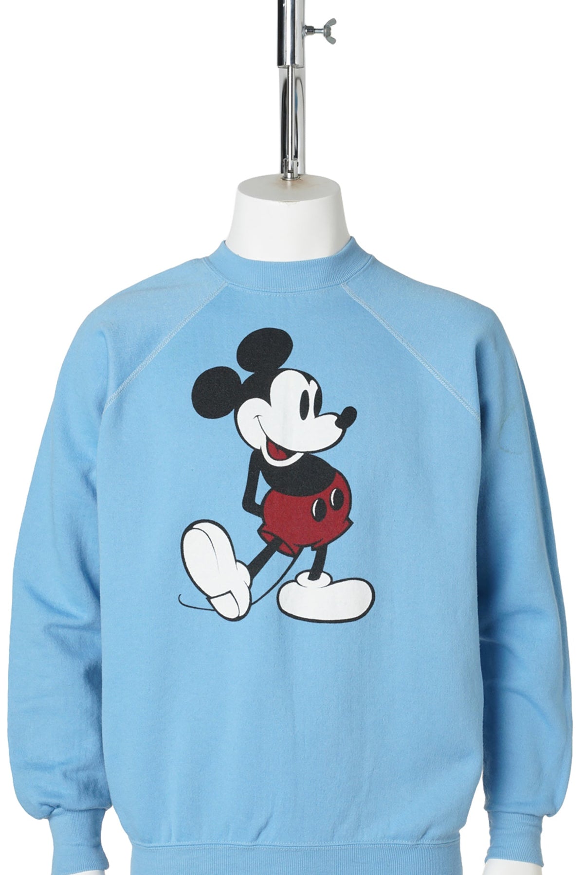 Mickey Mouse / Standing Mickey Blue Raglan Sweatshirt / White Shoes / XL / BLUE