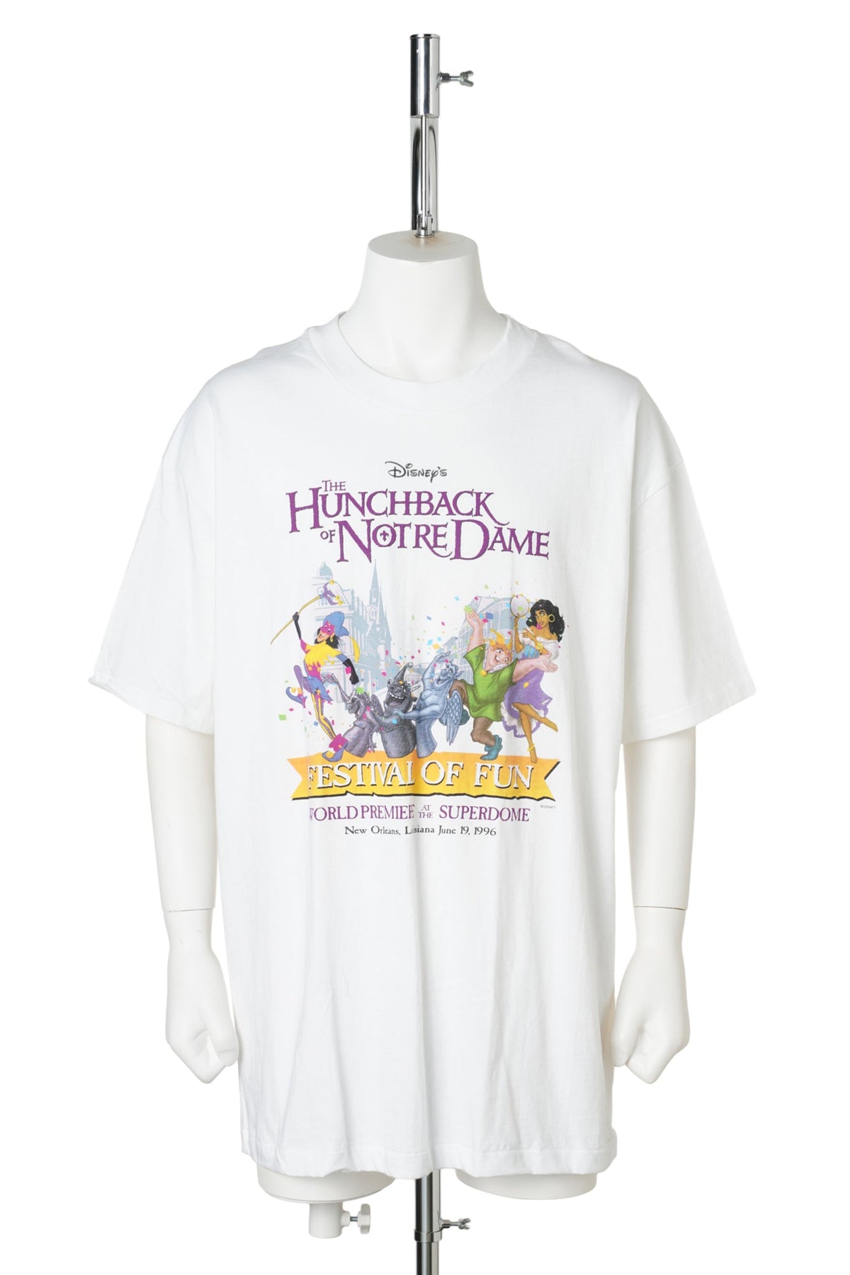 1996 The Hunchback of Notre Dame / Festival of Fun World Premiere T-Shirt / WHITE