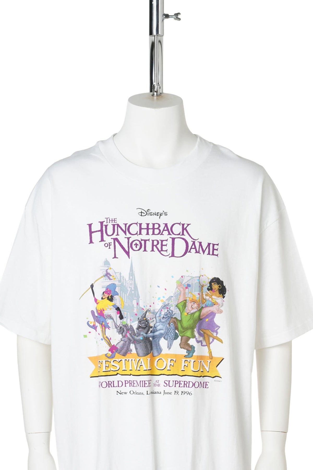 1996 The Hunchback of Notre Dame / Festival of Fun World Premiere T-Shirt / WHITE