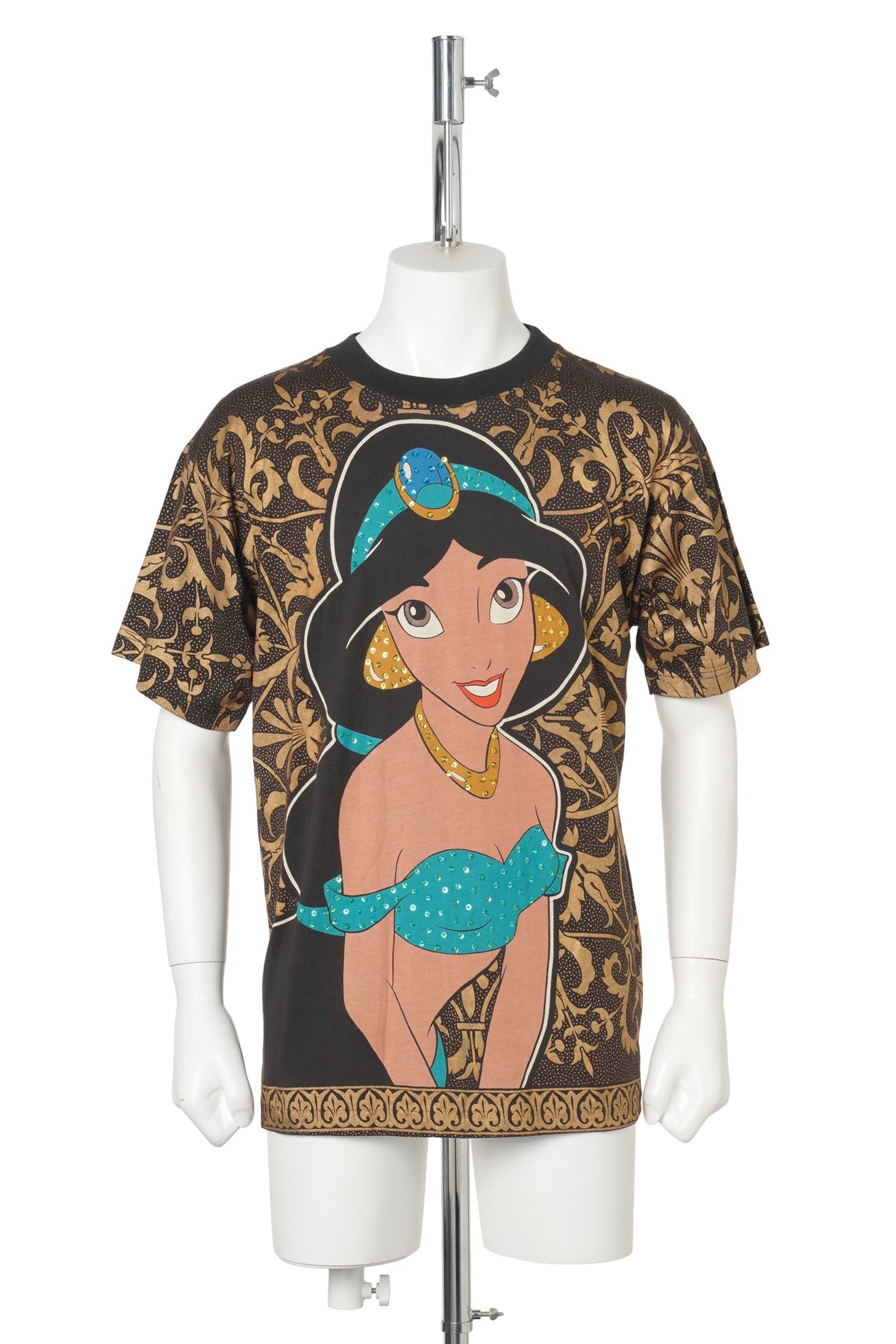 Aladdin / Jasmine Gold All Over Print Tee / BLACK