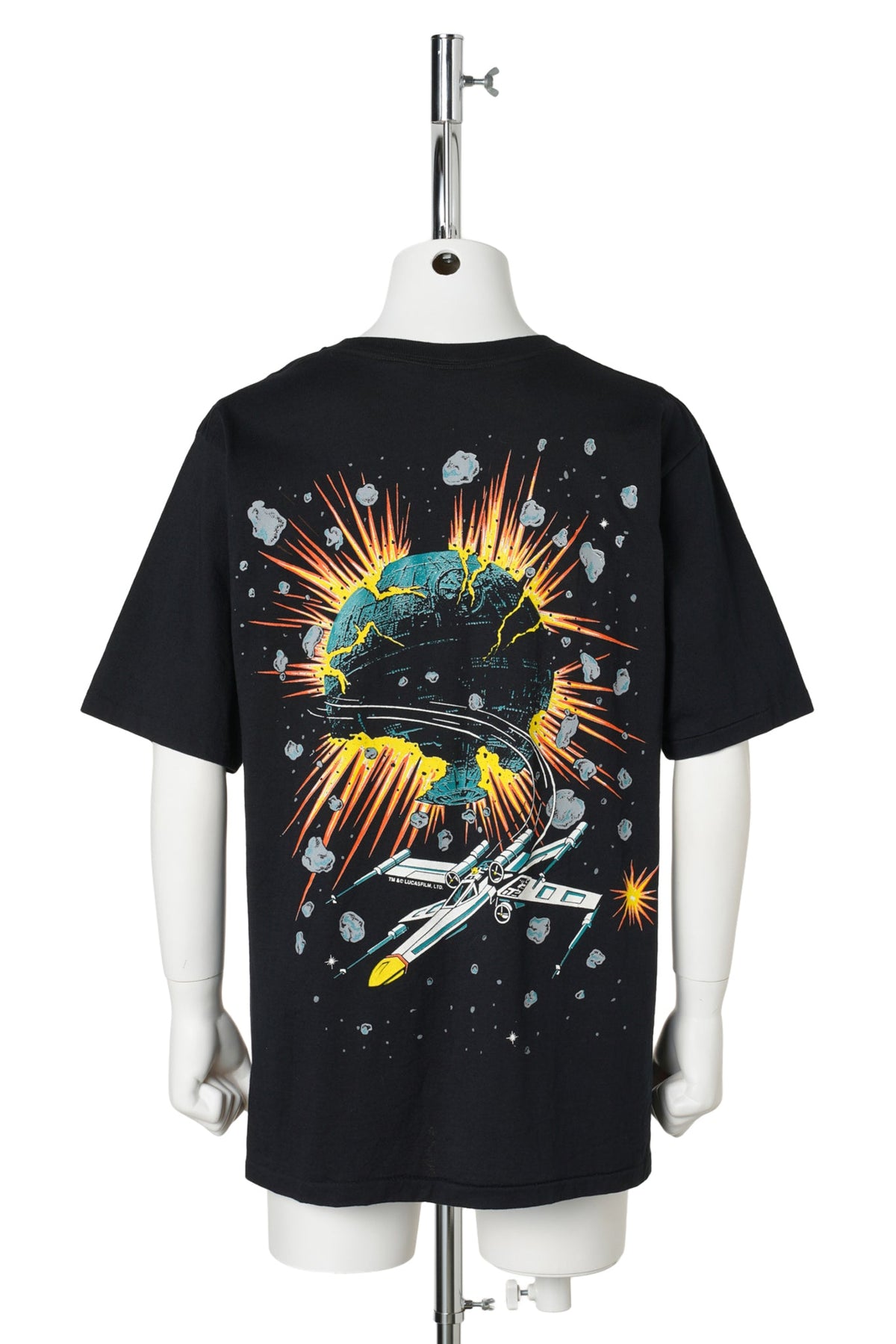 Star Wars “Death Star Explosion” Double-Sided Print T-Shirt / BLACK