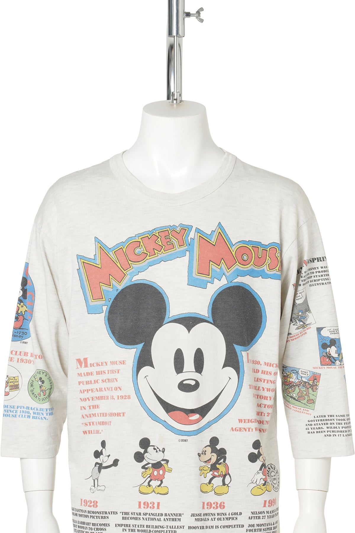 Disney “Mickey Mouse Timeline” 3/4 Sleeve Tee / WHITE