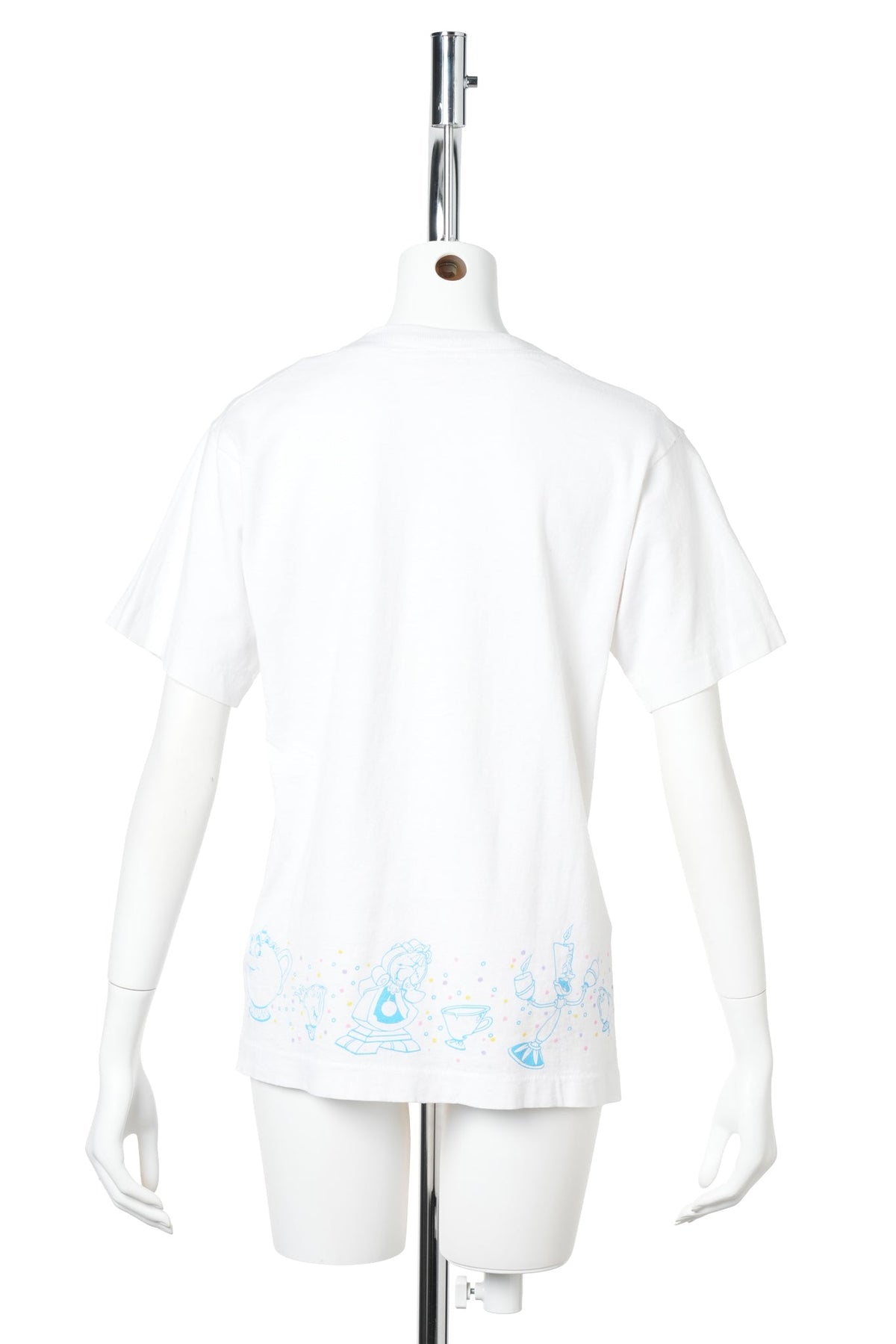 90s Beauty and the Beast / Belle & Friends Wraparound Print T-Shirt / WHITE