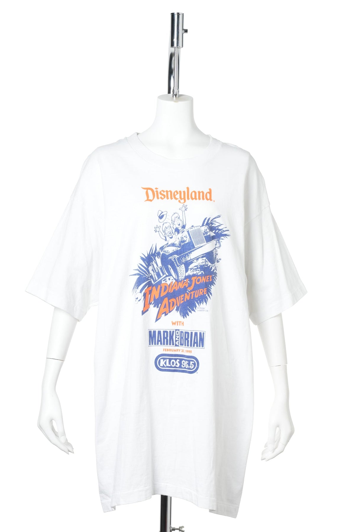 1995 Disneyland Indiana Jones Adventure / KLOS 95.5 Promotional T-Shirt / WHITE