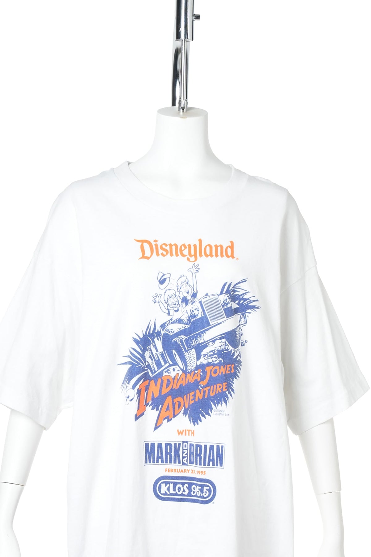 1995 Disneyland Indiana Jones Adventure / KLOS 95.5 Promotional T-Shirt / WHITE
