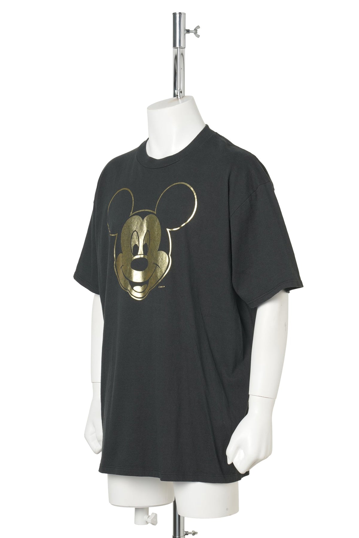 90s Mickey Unlimited / Mickey Mouse Gold Foil Print T-Shirt / BLACK