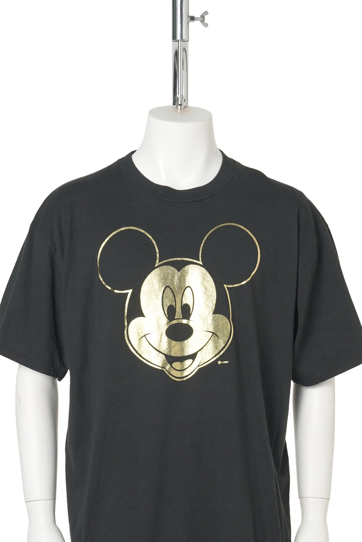90s Mickey Unlimited / Mickey Mouse Gold Foil Print T-Shirt / BLACK