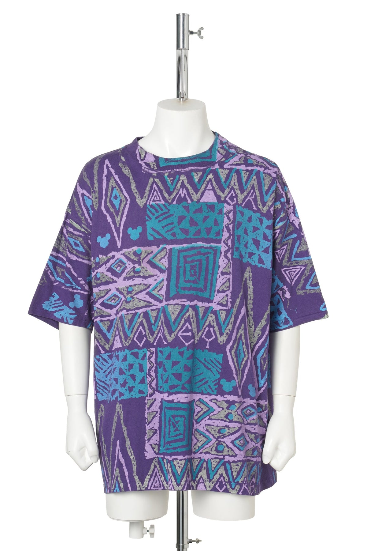 Disney “Geometric All Over Print / Hidden Mickey” Tee / PURPLE