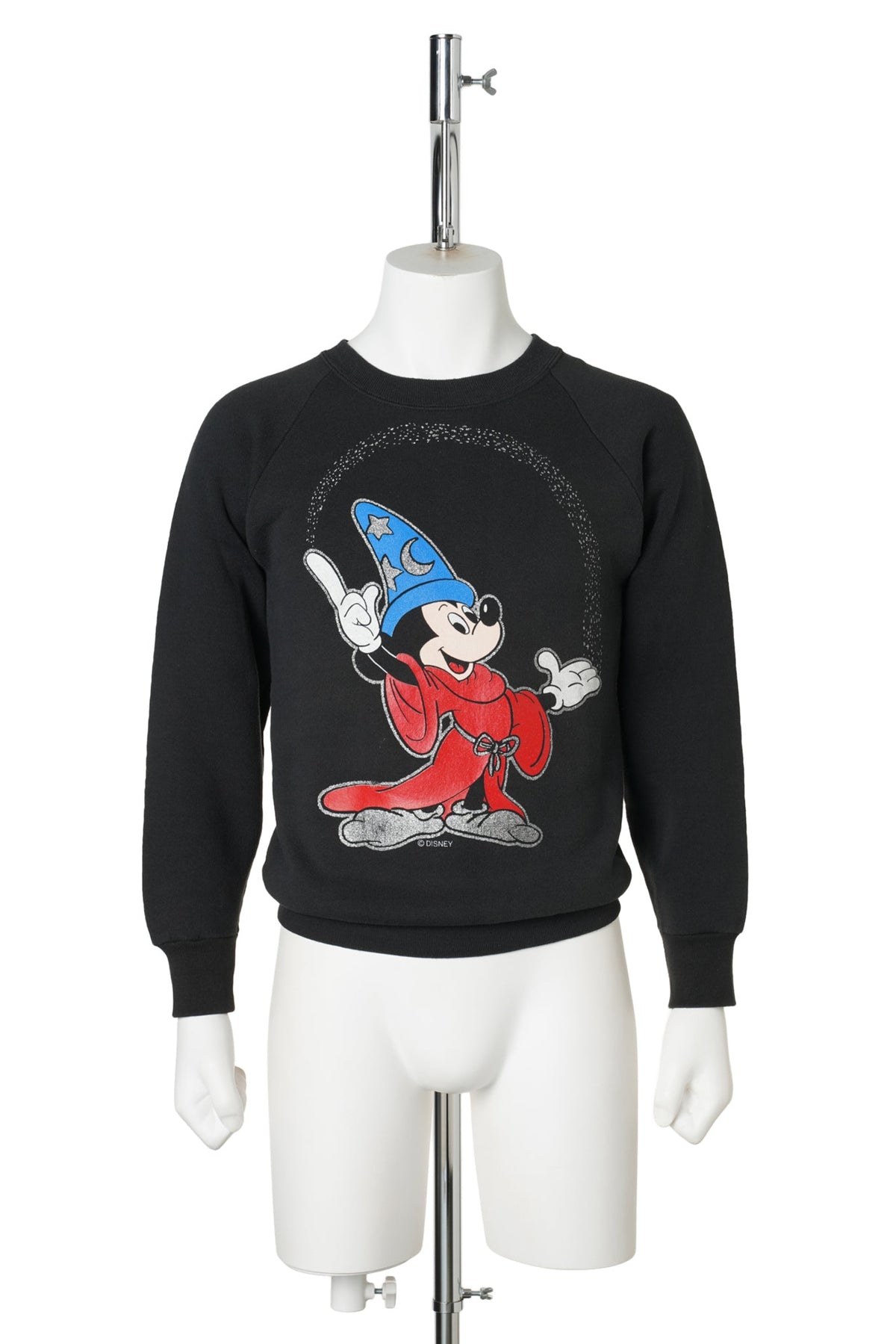 Fantasia / Sorcerer Mickey Silver Glitter Sweatshirt / BLACK