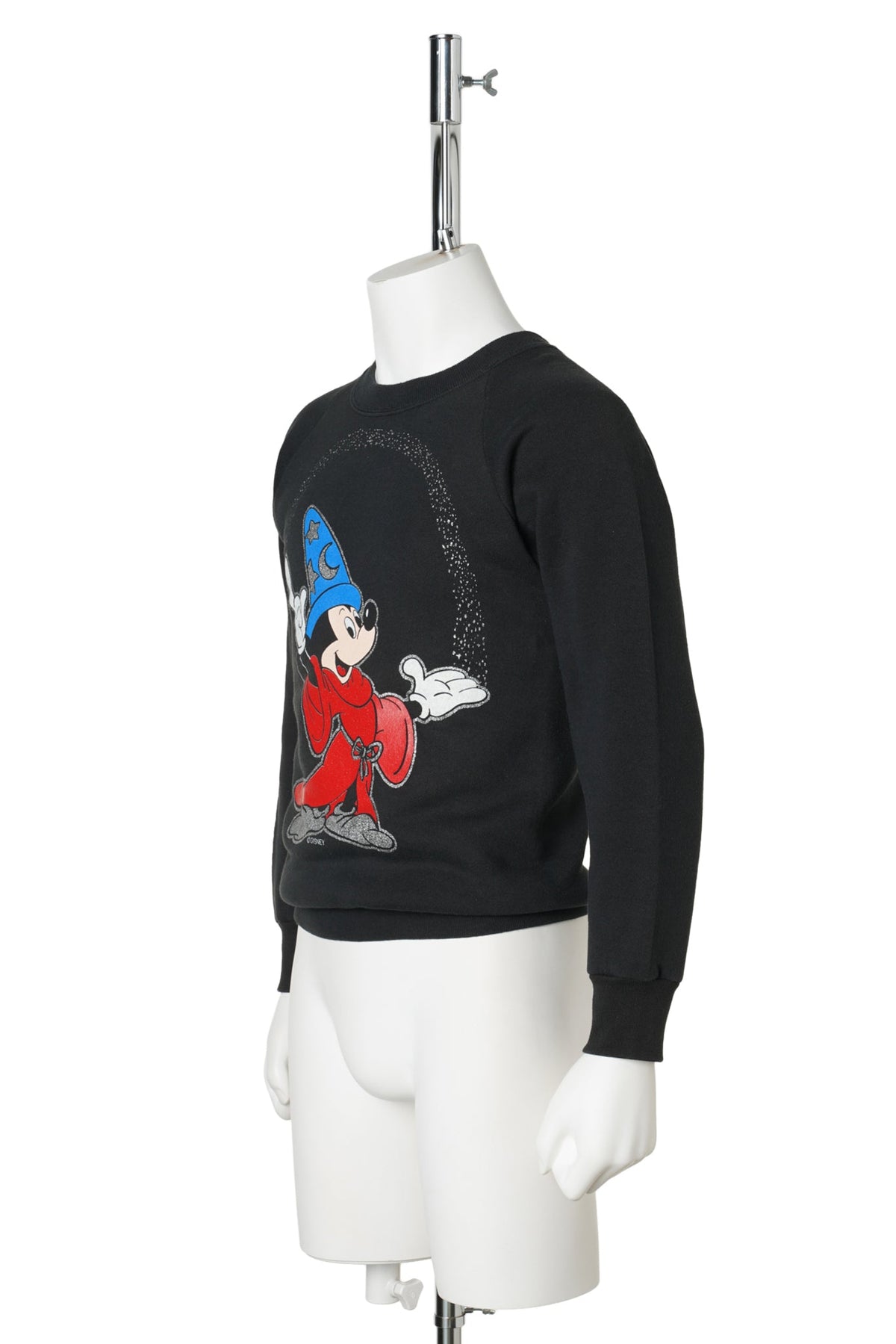 Fantasia / Sorcerer Mickey Silver Glitter Sweatshirt / BLACK