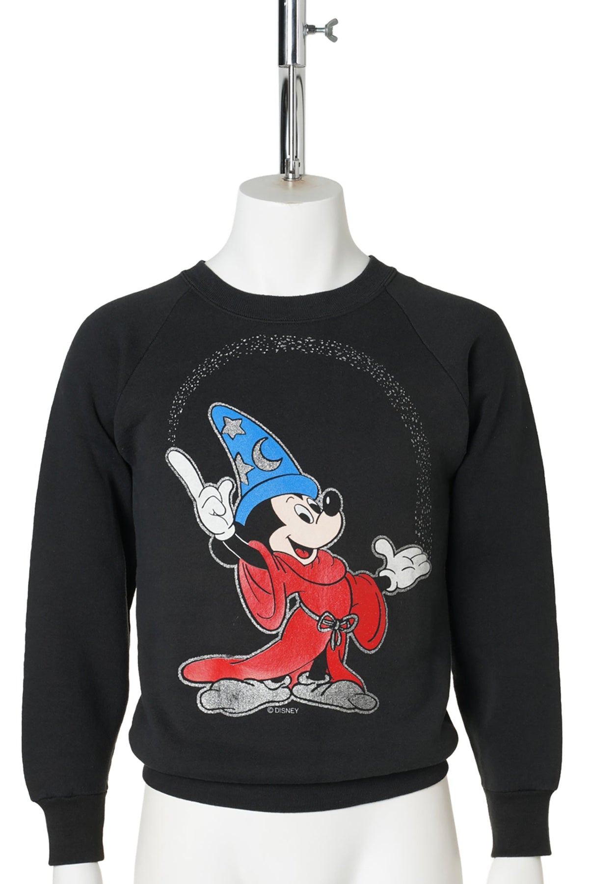 Fantasia / Sorcerer Mickey Silver Glitter Sweatshirt / BLACK