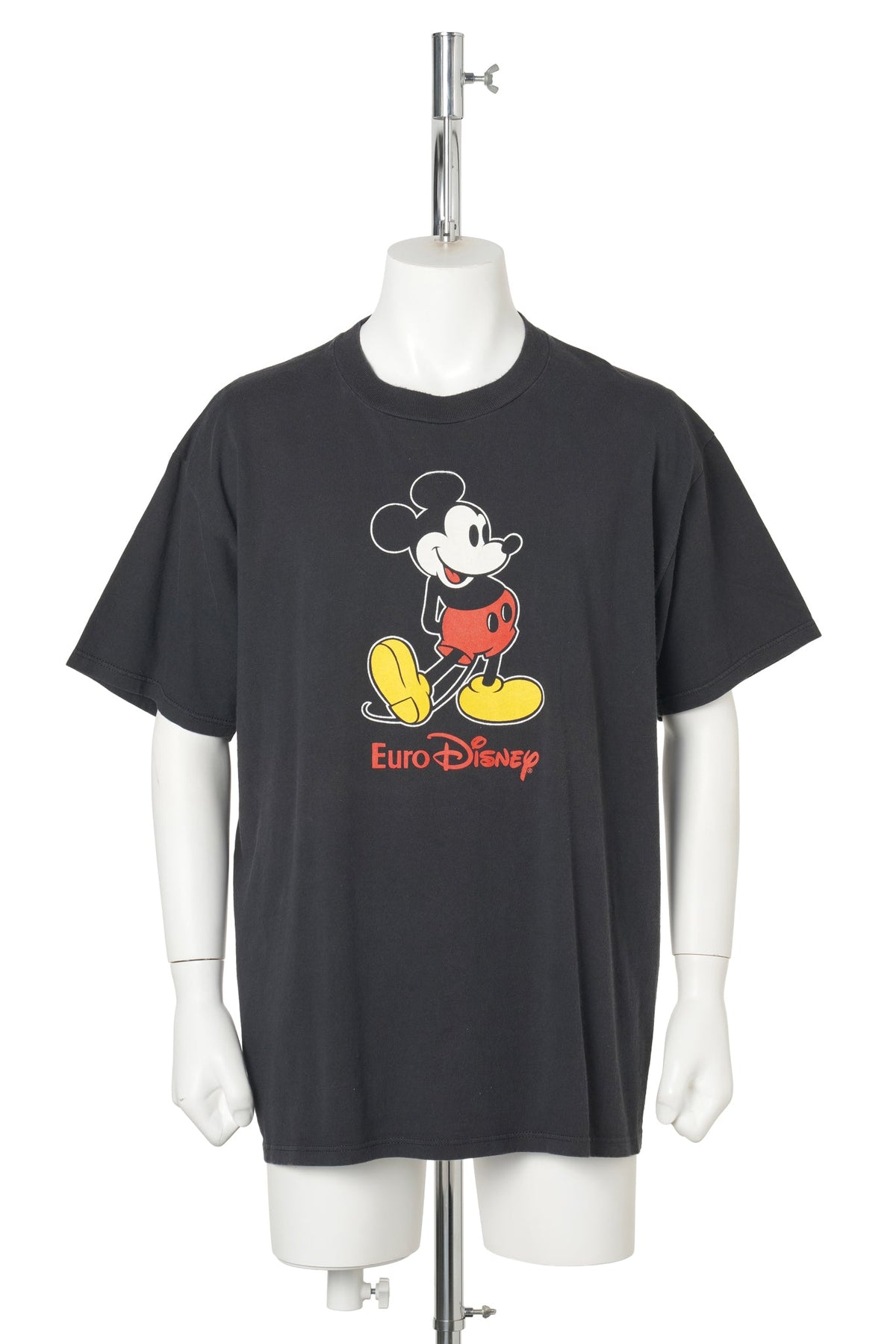 90s Mickey Mouse “Standing Mickey” Tee / Euro Disney / BLACK