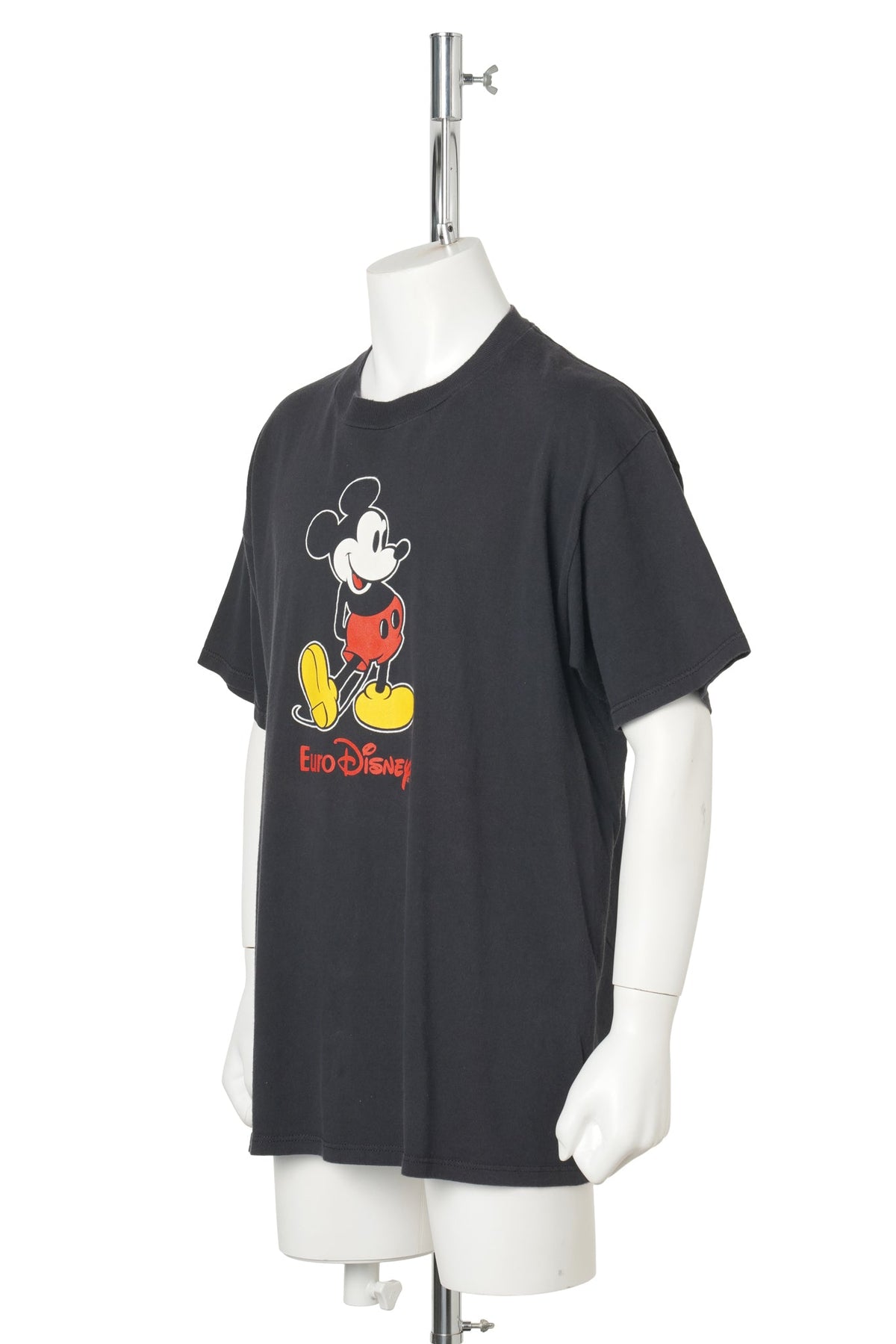 90s Mickey Mouse “Standing Mickey” Tee / Euro Disney / BLACK