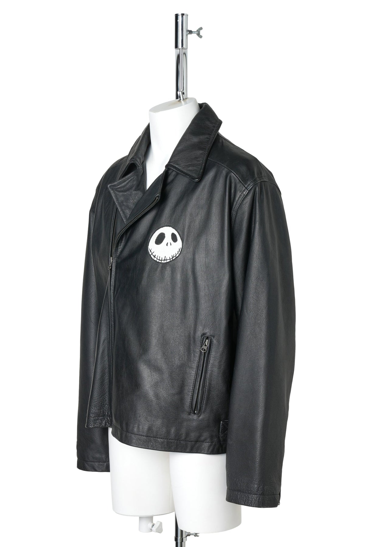 THE NIGHTMARE BEFORE CHRISTMAS Leather Riders Jacket / BLACK