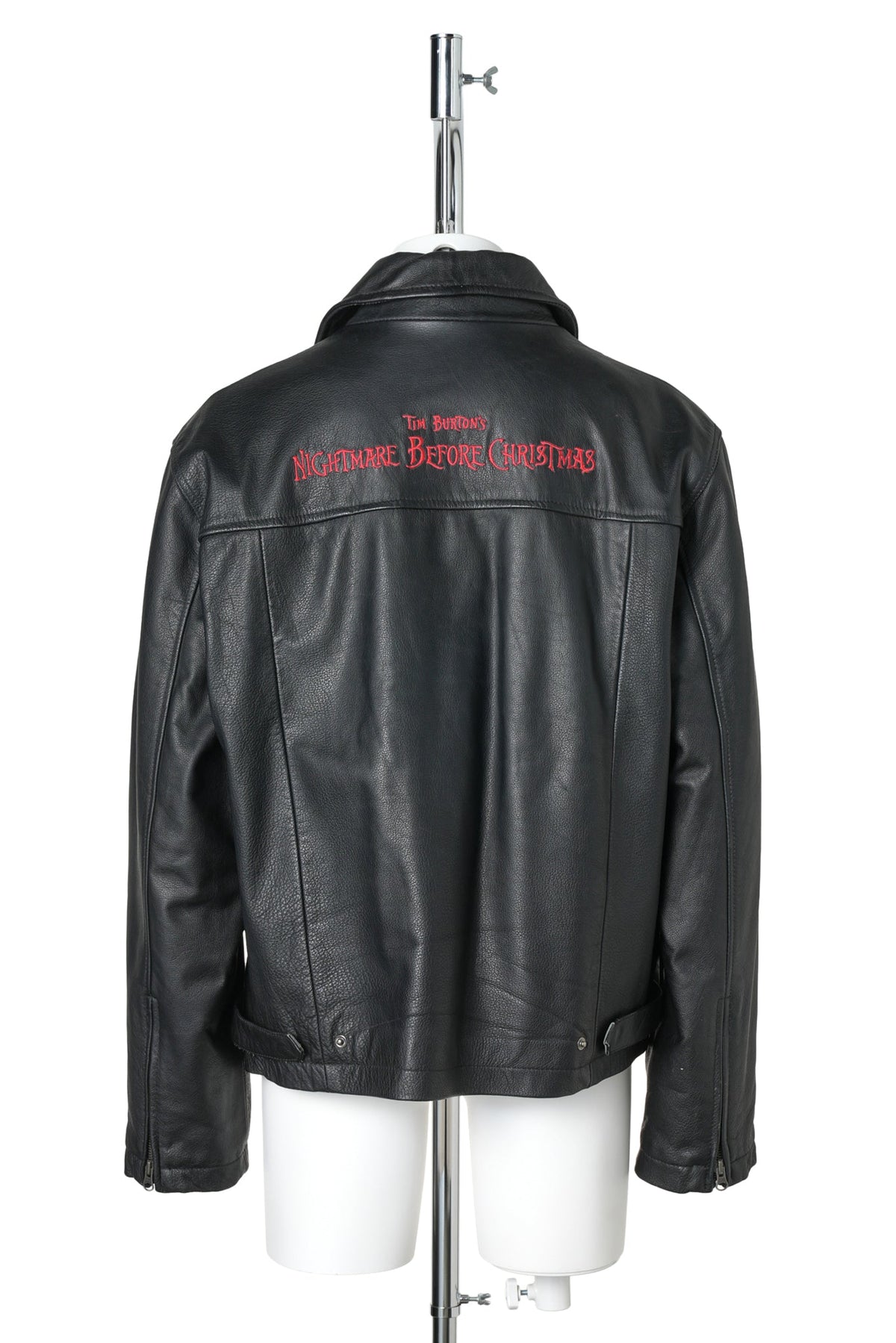 THE NIGHTMARE BEFORE CHRISTMAS Leather Riders Jacket / BLACK