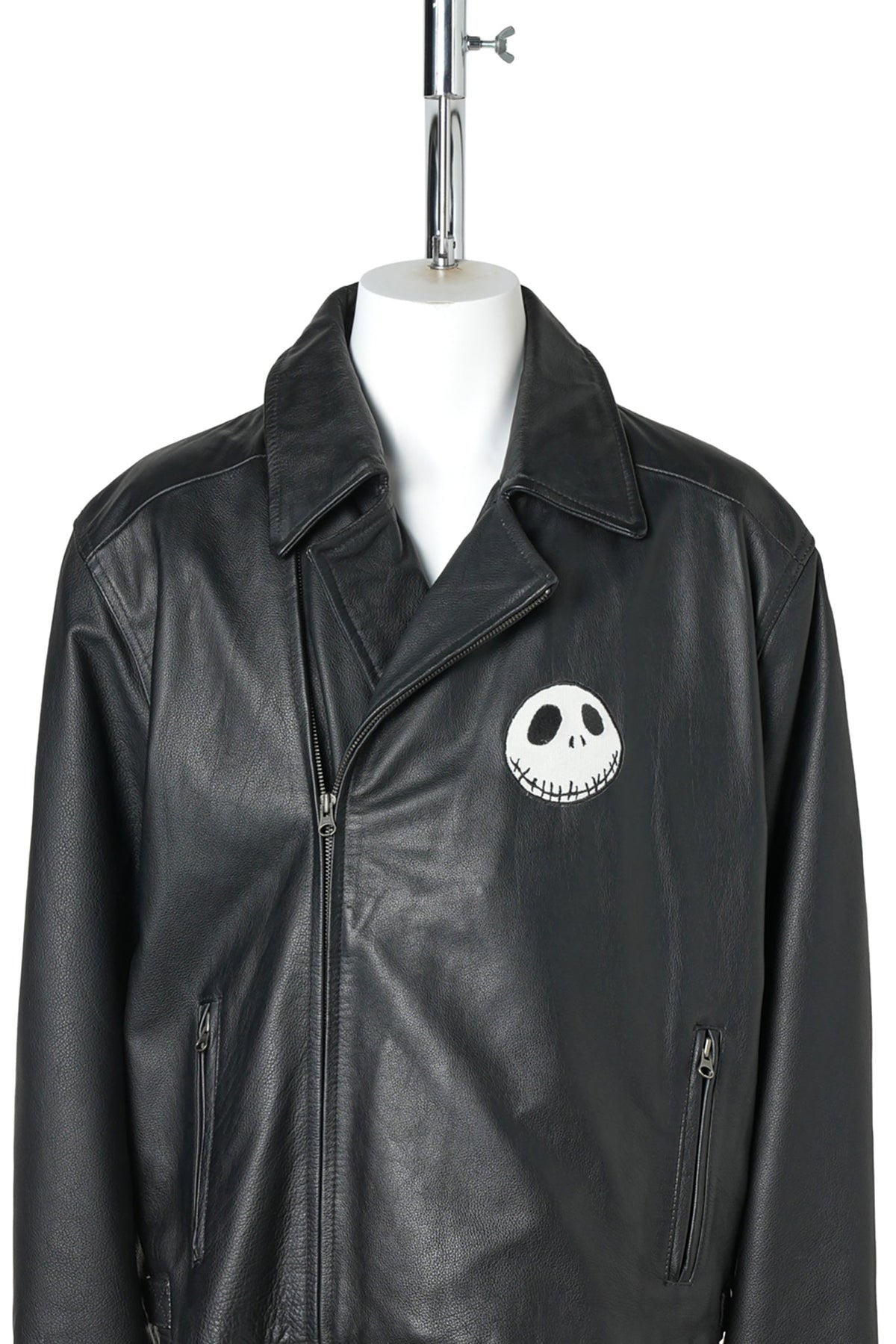 THE NIGHTMARE BEFORE CHRISTMAS Leather Riders Jacket / BLACK