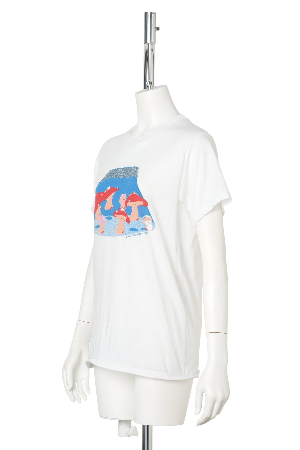 Fantasia / Dancing Mushrooms Glitter Logo Tee / WHITE