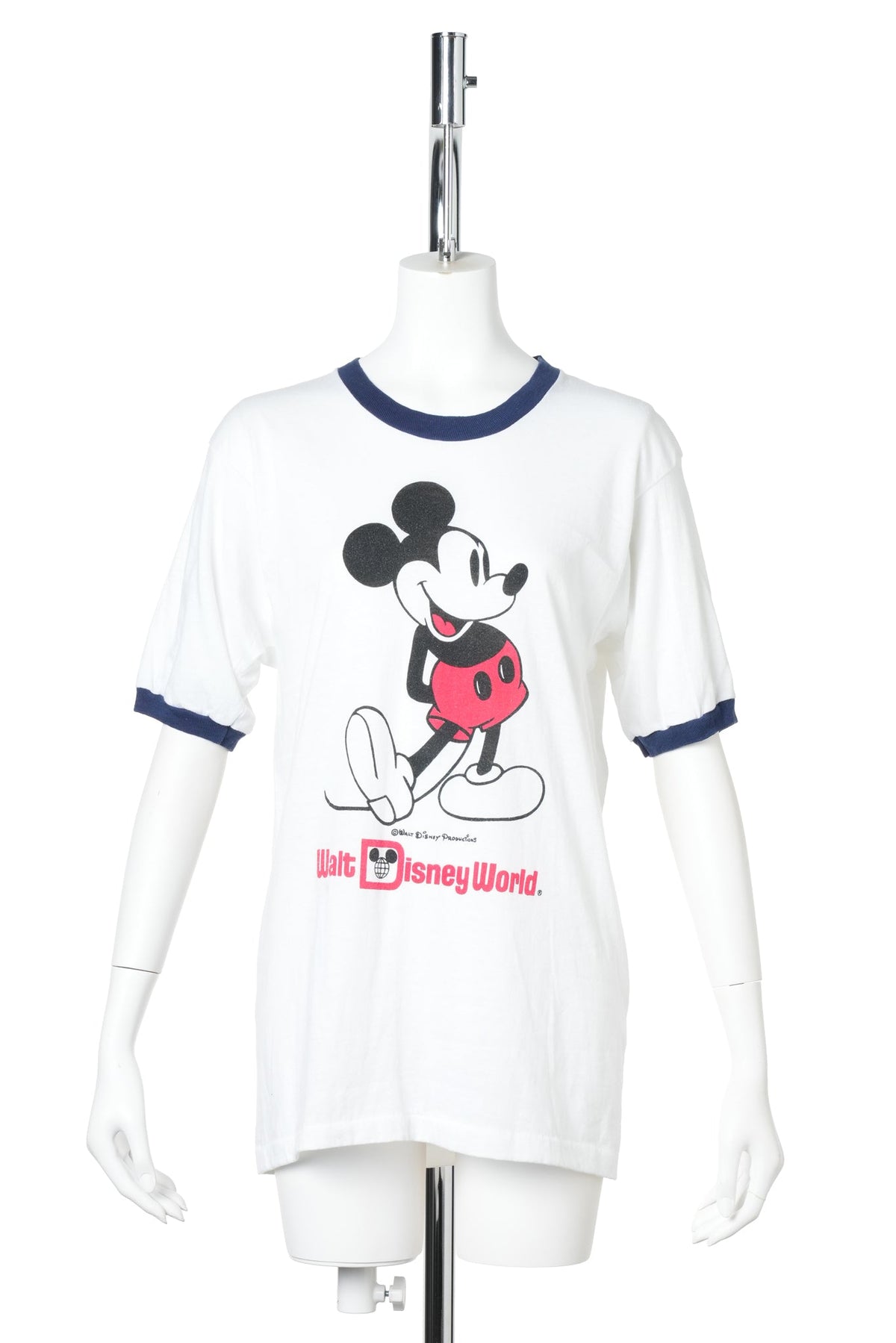 1970s–1980s Mickey Mouse / Walt Disney World Ringer T-Shirt / WHITE