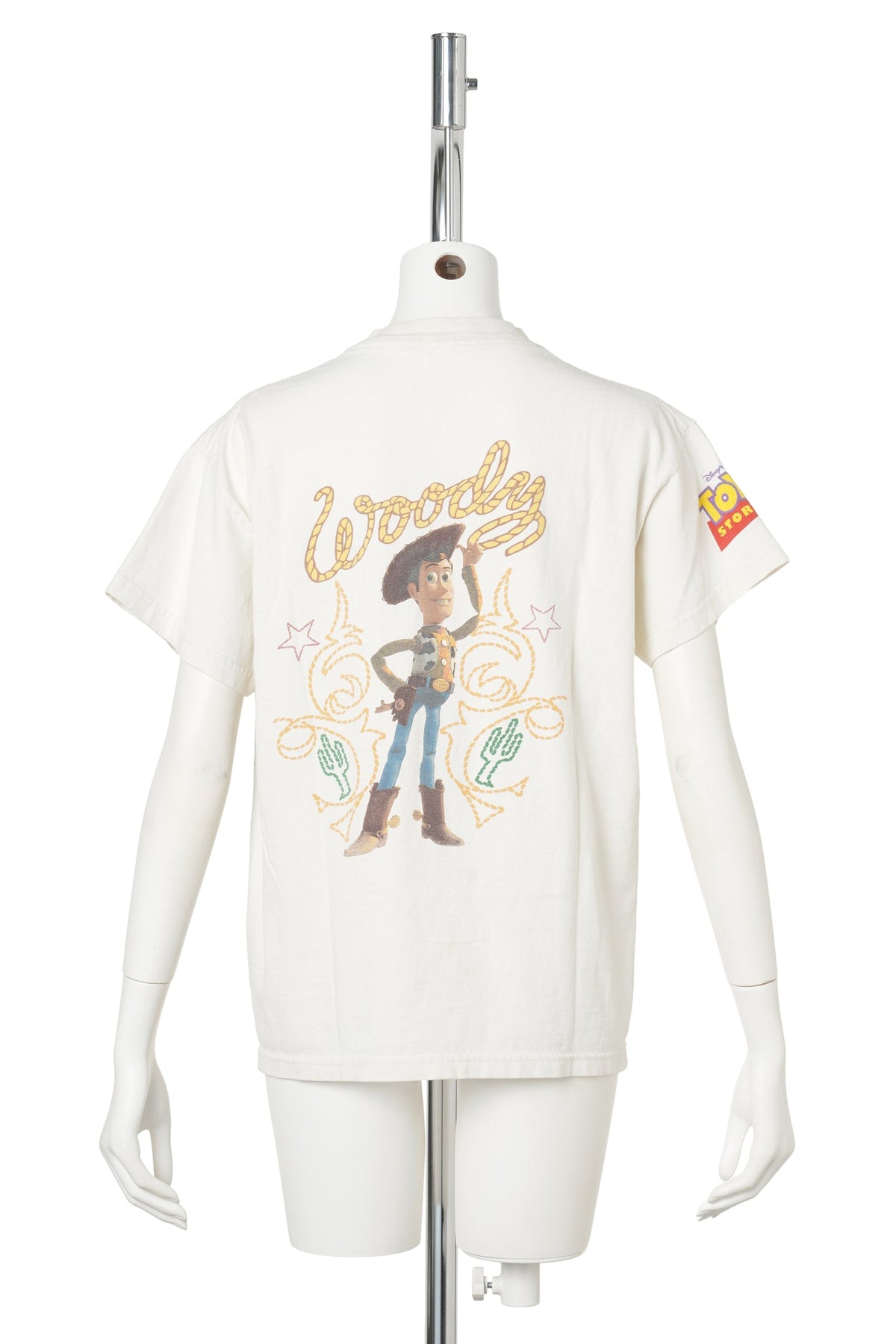 90s TOY STORY / Woody Sheriff Badge & Western Graphic Tee / WHITE