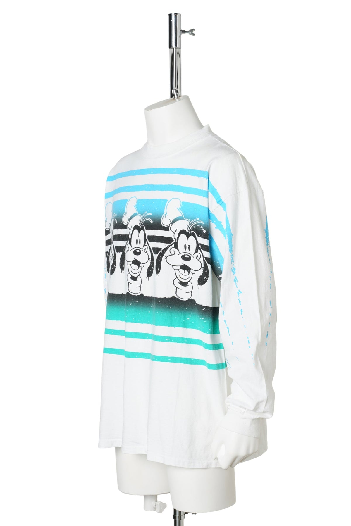 Goofy “Triple Face” All-Over Print Long Sleeve Tee / WHITE