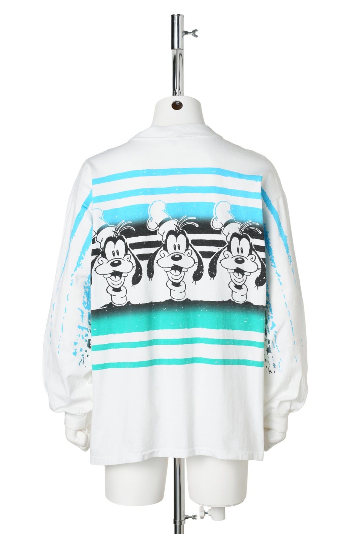 Goofy “Triple Face” All-Over Print Long Sleeve Tee / WHITE
