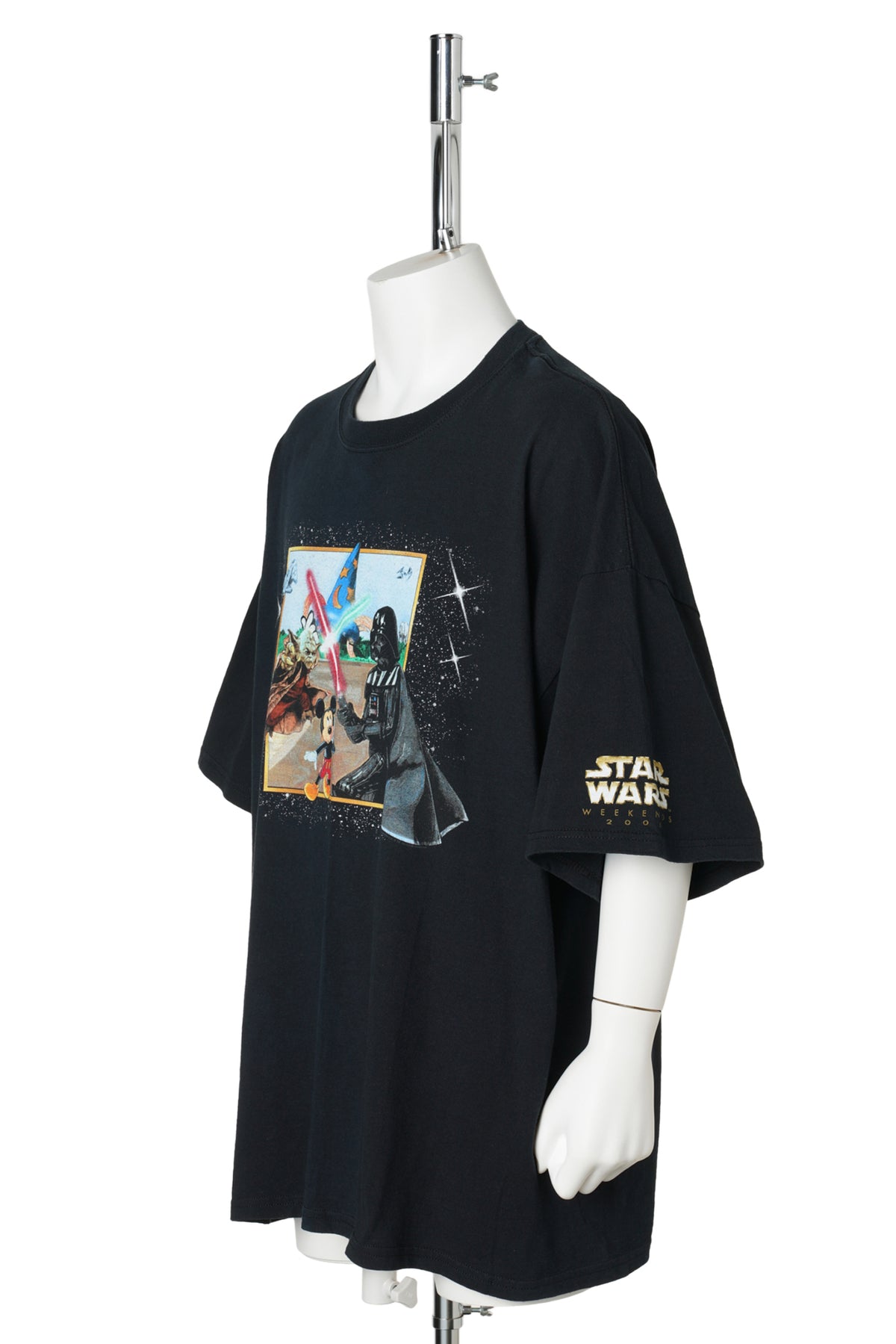 2006 Star Wars Weekends Mickey Mouse × Darth Vader & Yoda T-Shirt / BLACK