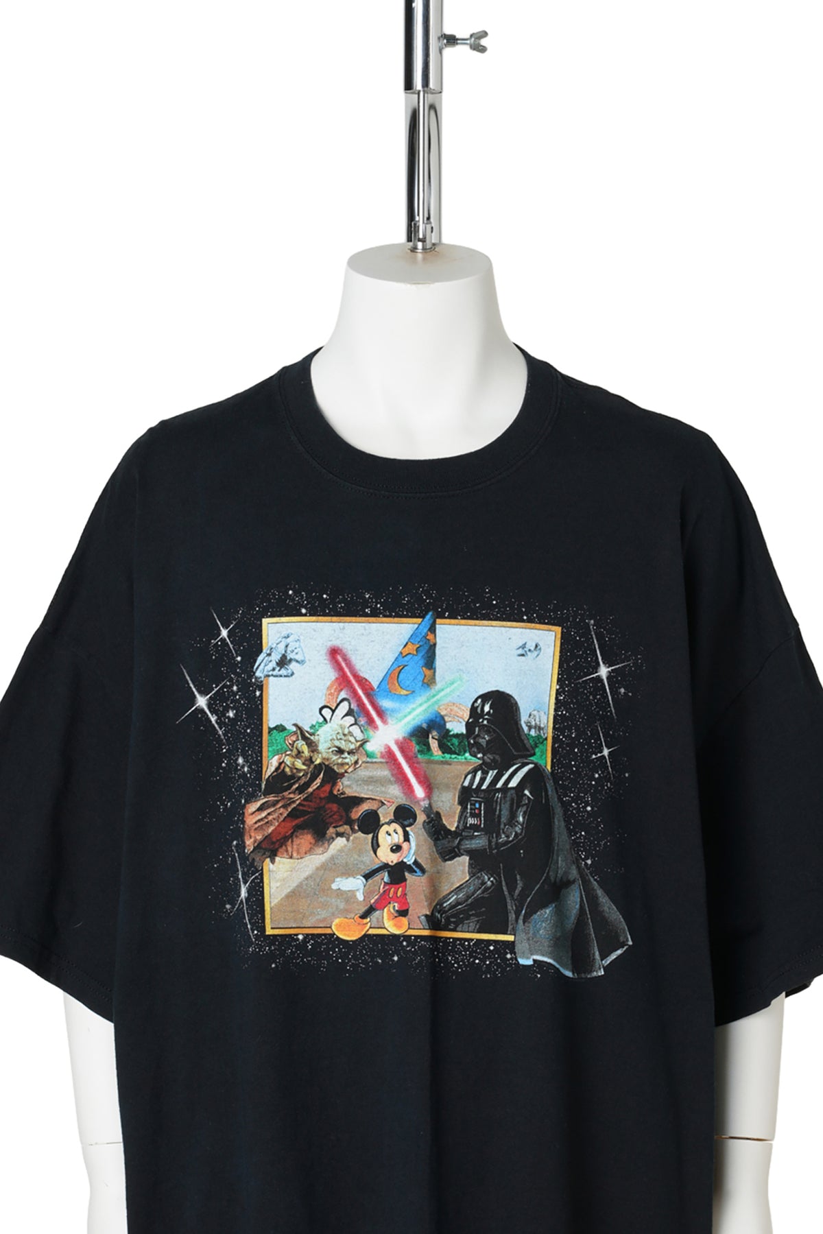 2006 Star Wars Weekends Mickey Mouse × Darth Vader & Yoda T-Shirt / BLACK