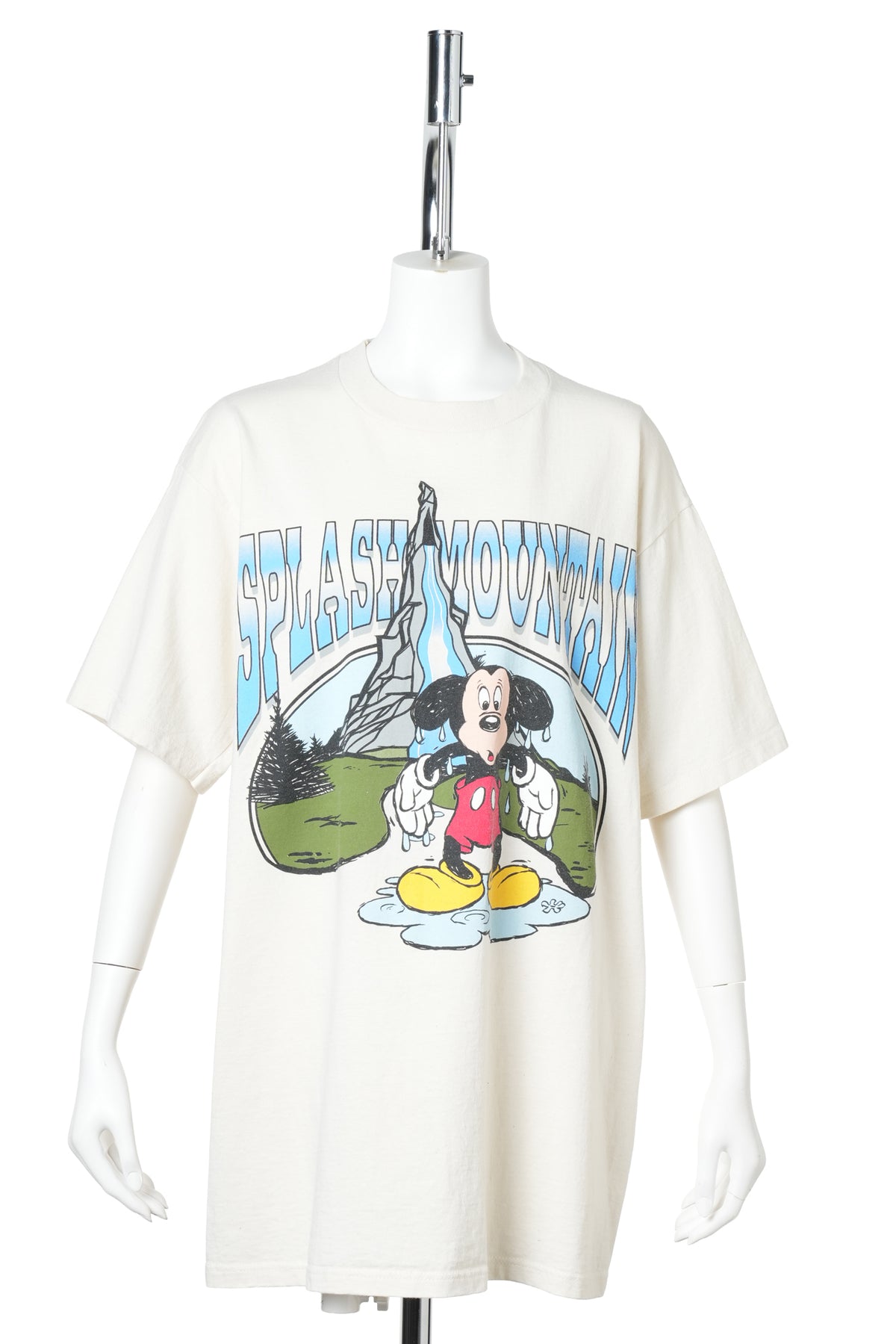 90s Splash Mountain Mickey Mouse T-Shirt / BEIGE