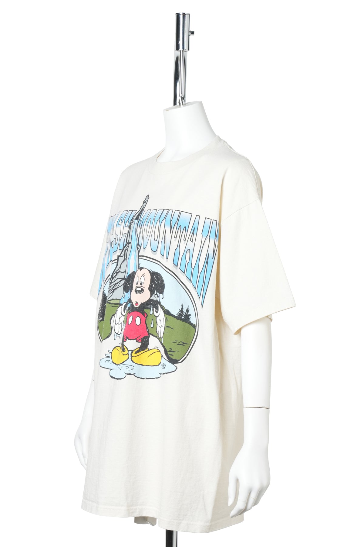 90s Splash Mountain Mickey Mouse T-Shirt / BEIGE