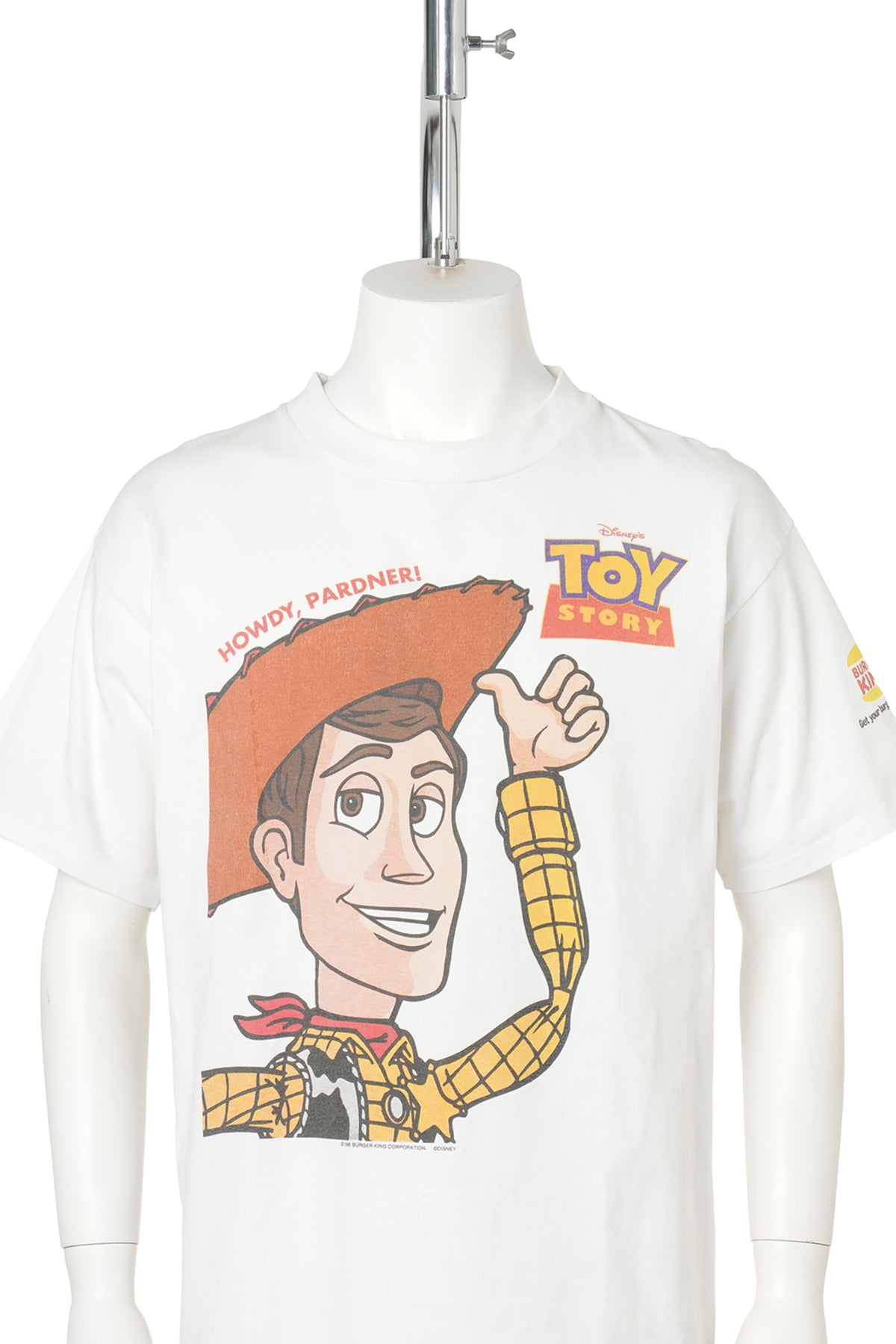 1995 TOY STORY × BURGER KING PROMOTION TEE / WOODY / WHITE