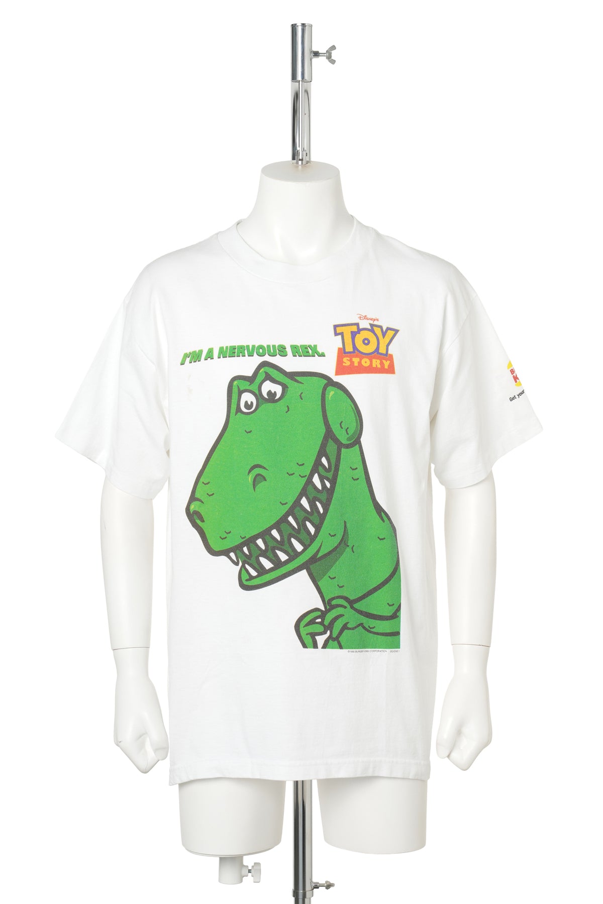 1995 TOY STORY × BURGER KING PROMOTION TEE / REX / WHITE