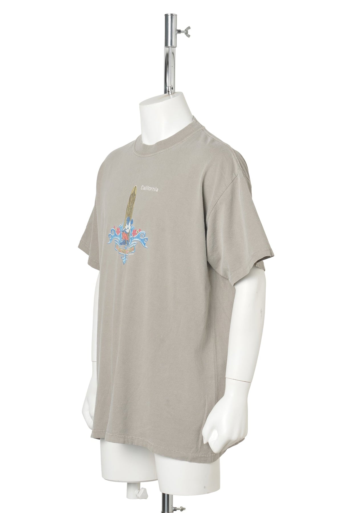Mickey Mouse California Surf Emblem T-Shirt / GREY