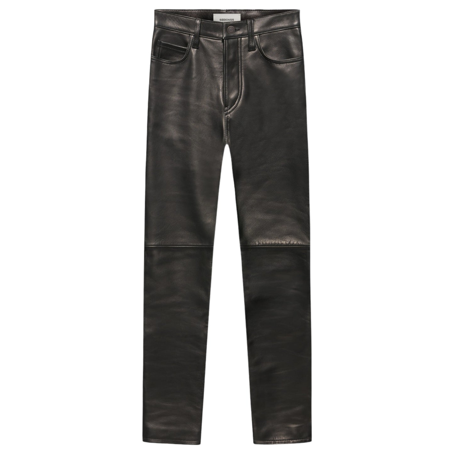 SLIM LAMBSKIN LEATHER PANTS / BLACK