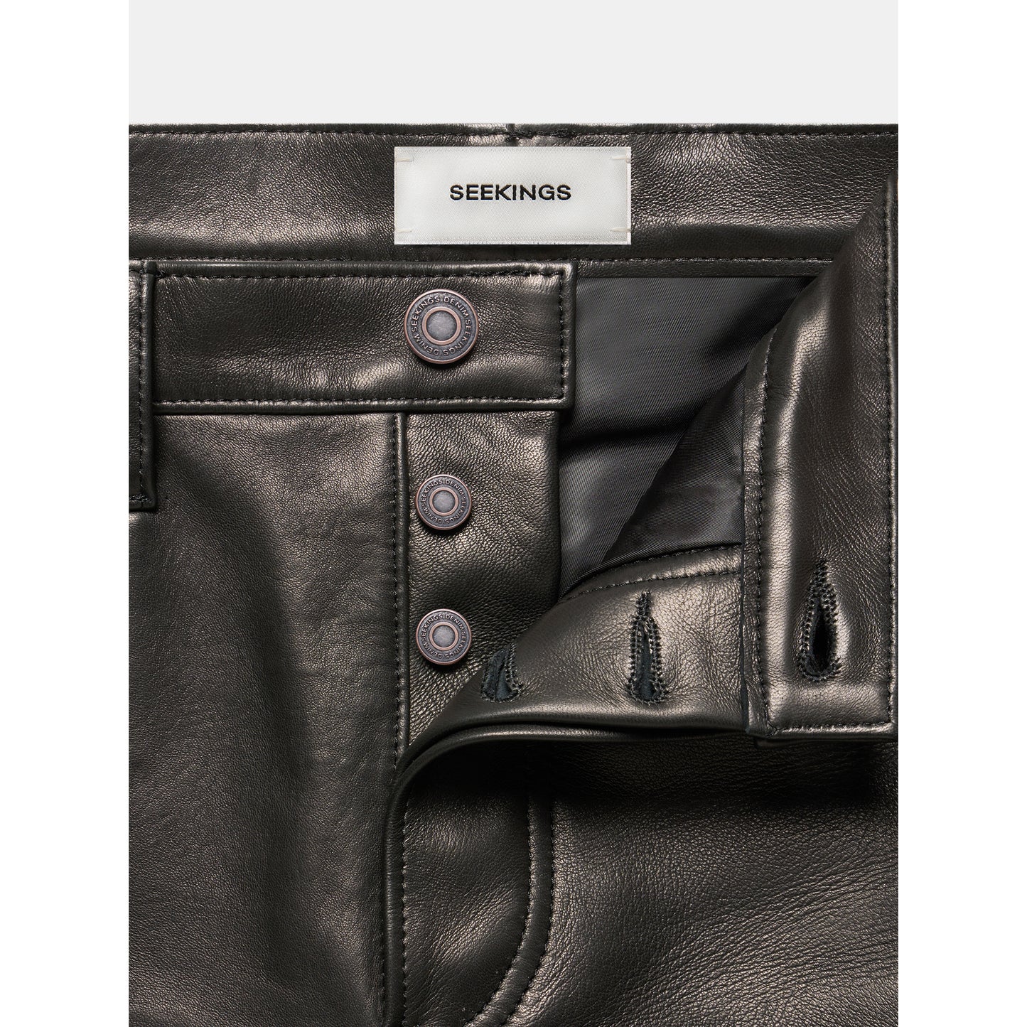 SLIM LAMBSKIN LEATHER PANTS / BLACK