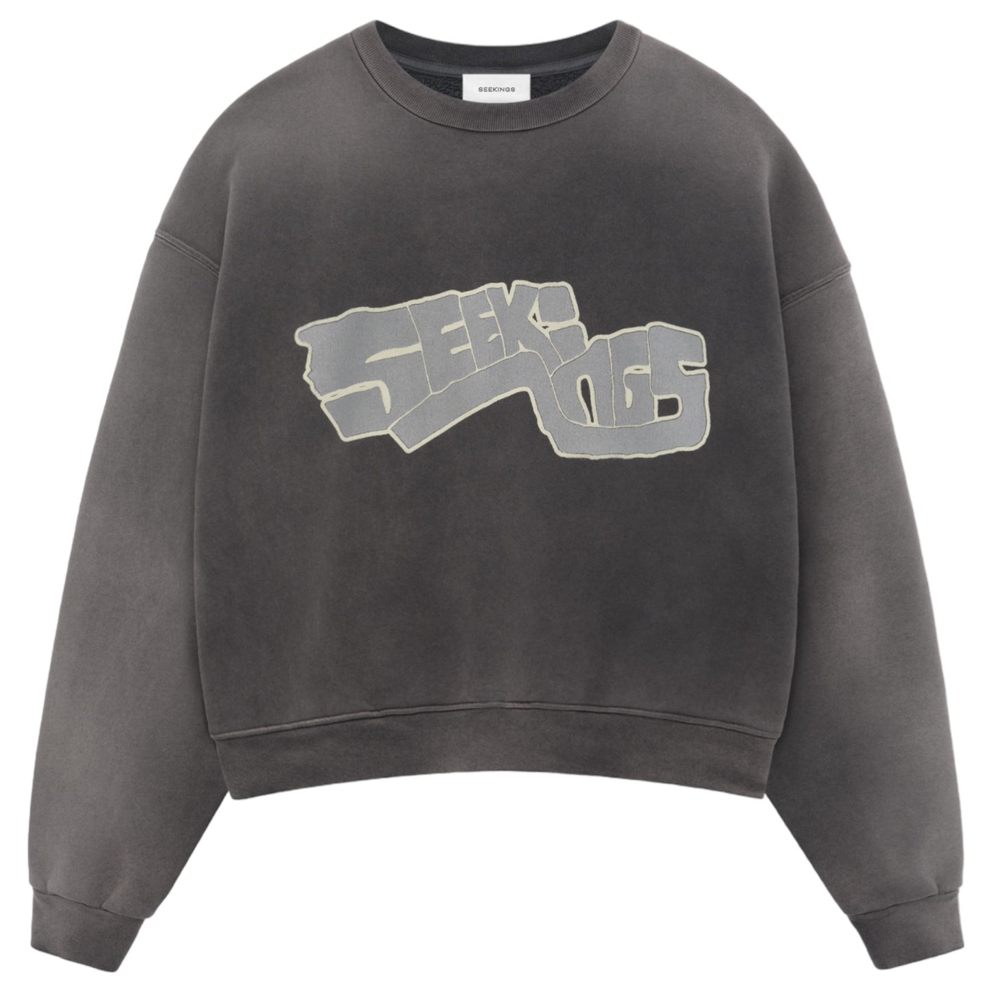 SCRIPT LOGO CREWNECK SWEATSHIRT / FADED BLACK