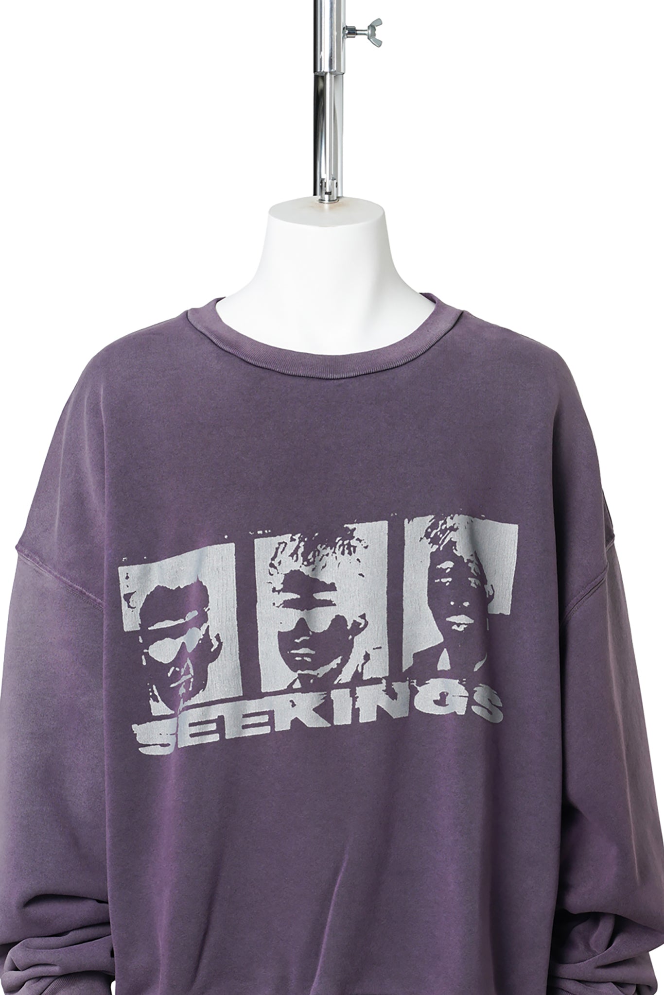 FACES CREWNECK SWEATSHIRT / FADED PURPLE